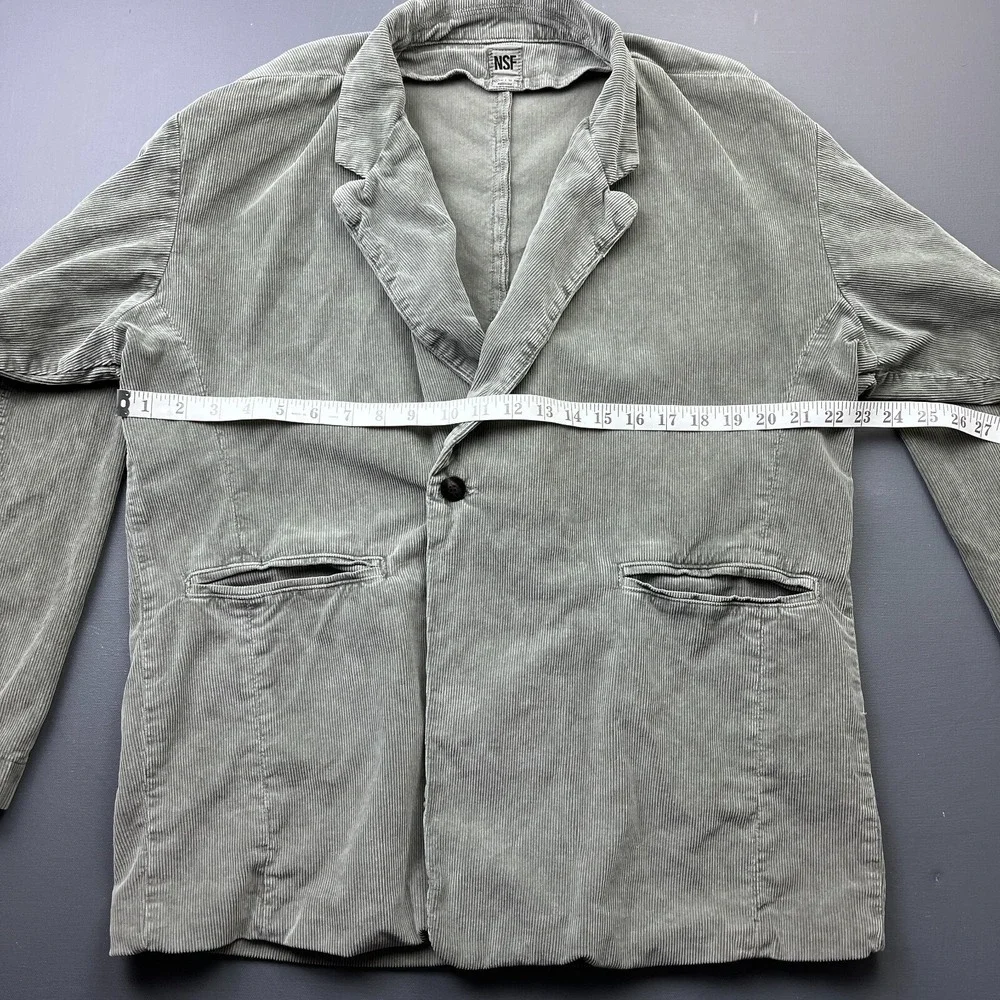 NSF Corduroy Blazer Jacket Women's Small Gray Relaxed Classic Western Casual Y2K - Picture 7 of 14